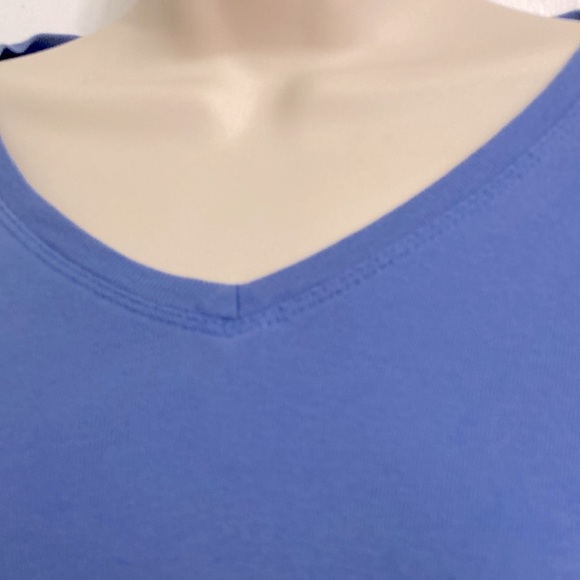 Chicos Blue 3/4 Sleeve Light Blue Basic Cotton Tee Womens Medium Chicos Size 1 - Picture 5 of 13